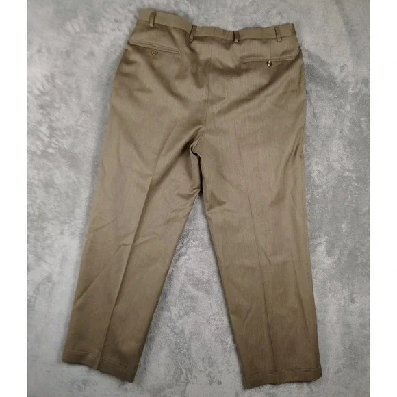 Canali Proposta Pants Mens 36/52 Tan Wool Pleated Dress Trousers Made Italy - Picture 2 of 11